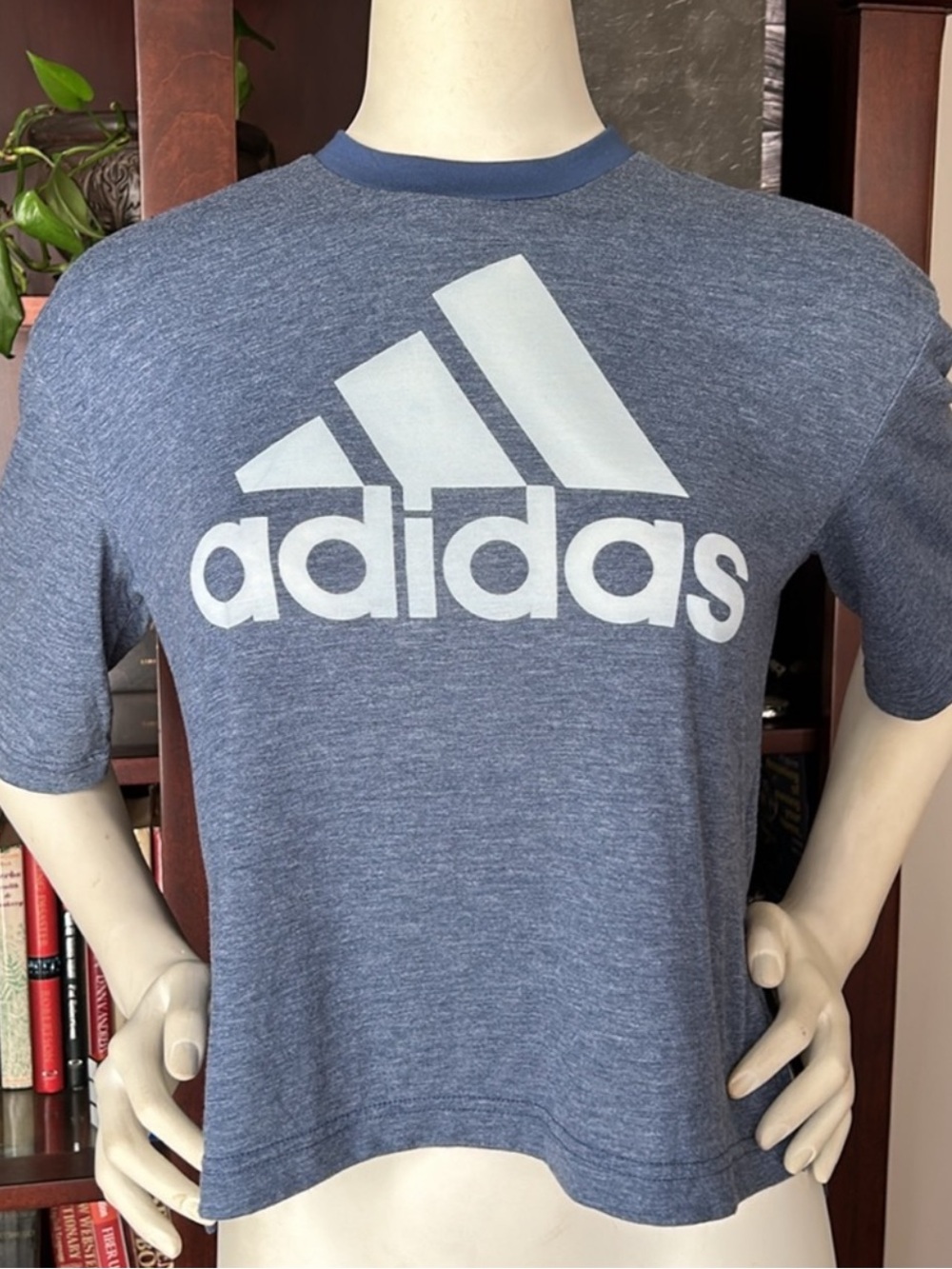 adidas Heather Navy Logo Short-Sleeve Tee